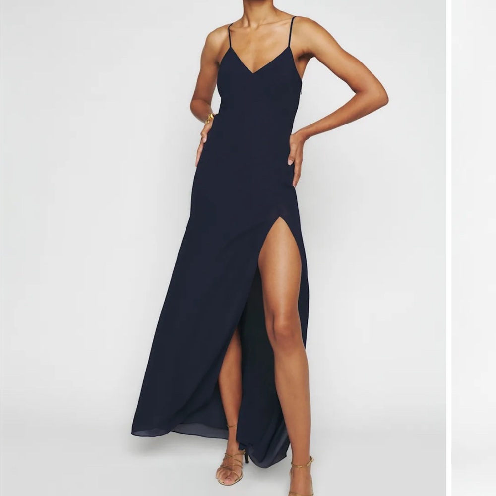 Reformation Petites Pyper Dress Navy - Size 6P
